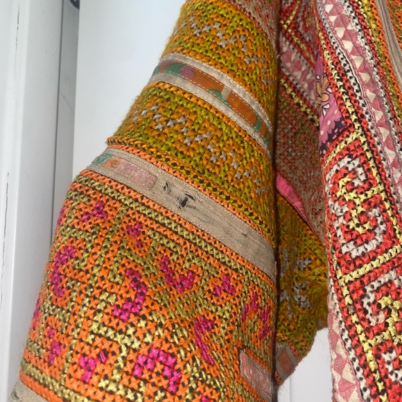 Vtg Vintage Patchwork wool chore tapestry coat - Picture 8 of 10